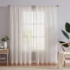 Linen Sheer Curtains 108inches Long for Living Room Flax Blend Retro Window Draperies for Bedroom Sheers Rod Pocket 52" w x 2Panel Natural