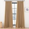 Faux Linen Curtains 90 inches Long for Doorway, Pinch Pleated Thick Room Darkening Window Treatments Noise Reducing Privacy for Living Room/Bedroom, Natural, W34 x L90, 2 Panels