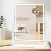 Hollywood Vanity Mirror with Lights, Lighted Vanity Mirror with Detachable 10X Magnification Mirror, 3 Colors, 1200mAh Rechargeable Standing Makeup Mirror with Lights White