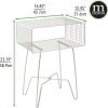 71HyBgTmmcS._AC_SL1500 Modern Industrial Side Table with Storage Shelf, 2-Tier Metal Minimal End Table, Metallic Caged Grid - Accent Furniture for Living Room, Bedroom, Office, Dorm, Concerto Collection, Satin