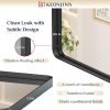 71I1xeljsAL._AC_SL1500 Black Metal Framed Bathroom Mirrors for Wall, 20 x 30 Inch Rounded Rectangle Bathroom Vanity Mirror, Matte Black Farmhouse Mirror with Seamless Frame, HD Tempered Glass(Horizontal/Vertical)