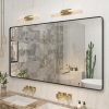 20x30 Silver Bathroom Mirror, Silver Wall Mirror for Vanity, Brushed Metal Framed Rectangle Mirror, Anti-Rust, Brushed Nickel,Shatterproof, Round Corners(Horizontally/Vertically)