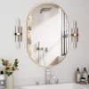 Oval Bathroom Mirror Capsule Wall Vanity Mirror, 20"x30" Pill Mirrors Wall Mounted Mirror, Large Modern Mirror with Gold Metal Frame, Decor for Entryway, Bedroom, Living Room