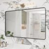 20x30 Silver Bathroom Mirror, Silver Wall Mirror for Vanity, Brushed Metal Framed Rectangle Mirror, Anti-Rust, Brushed Nickel,Shatterproof, Round Corners(Horizontally/Vertically)
