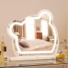 Vanity Mirror with Lights 17.7" X 21.6" Irregular Cute Cloud Lighted Makeup Mirror with Dimmable 3 Light Modes Esthetics Hollywood Mirror for Tabletop Wall-Mounted Bedroom Beauty Salon