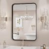 Black Bathroom Mirror Large Rectangle Vanity Framed Mirror for Wall, 30x40 Inch Modern Metal Wall Mirror Farmhouse, Anti-Rust, Tempered Glass, Hangs Horizontally or Vertically