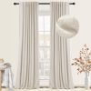 71POKo49VzL._AC_SL1500 100% Blackout Curtains for Bedroom, Thermal Insulated Linen Blackout Curtains 96 Inch Length 2 Panels Set, Back Tab/Rod Pocket Room Darkening Curtains for Bedroom, Nursery -Oatmeal,W50 X L96
