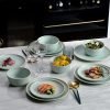 71QtSXBBChL._AC_SL1500 Melamine Dinnerware Sets, Plates and Bowls Sets 12 Pcs, Melamine Plates, Dish Set for 4, Unbreakable Dinnerware Set for Party, BPA Free, Suitable Indoors and Outdoors (Mint Green)