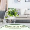 Faux Plants Indoor with Ceramic Pots, Artificial Small Fake Plants with Pothos for Home Decor Fake Potted Plant for Living Room Shelf Home Office Decor（White Ceramic Pot）