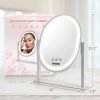 71ScM-yWaQL._AC_SL1500 Oval Vanity Mirror with Lights 3 Colors Modes Hollywood Lighted Makeup Mirror with Smart Touch Control Brightness Adjustable & 360°Rotation
