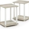 Simplistic Set of 2 End Table, Espresso/Black