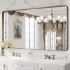71TQpPKGJVL._AC_SL1500 22x30 Inch Bronze Bathroom Mirror for Vanity, Brushed Bronze Metal Frame Mirror for Wall, Rounded Rectangle Bronze Frame Mirror with Tempered Glass, Anti-Rust (Horizontal/Vertical)