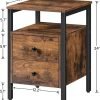Nightstand, Bedside Table with 2 Drawers and Storage Shelves, Side End Table, Sofa Table for Living Room, Bedroom, Accent Furniture, Easy Assembly, Rustic Brown and Black BF43BZ01G2