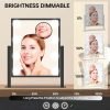 Hollywood Vanity Mirror with Lights 8 Dimmable Bulbs, 3 Color Light, Touch Control, LED Lighted Makeup Mirrors for Dorm, Detachable 10X Magnification Mirror Black