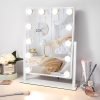 Vanity Mirror with Lights,Lighted Vanity Mirror with 9 Dimmable Bulbs for Dressing Room & Bedroom,3 Color Lighting,Modes Detachable 10x Magnification 360°Ratation(White)