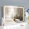 71czVOnU3uL._AC_SL1500 Vanity Mirror Makeup Mirror with Lights,10X Lens,22.8"x 18.1" Hollywood Lighted Vanity Mirror with 15 Dimmable LED Bulbs,3 Color Modes,Touch Control for Bedroom,Tabletop or Wall-Mounted