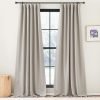 Faux Linen Curtains 90 inches Long for Doorway, Pinch Pleated Thick Room Darkening Window Treatments Noise Reducing Privacy for Living Room/Bedroom, Natural, W34 x L90, 2 Panels