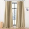 Faux Linen Curtains 90 inches Long for Doorway, Pinch Pleated Thick Room Darkening Window Treatments Noise Reducing Privacy for Living Room/Bedroom, Natural, W34 x L90, 2 Panels