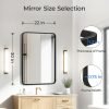 71gVi0C2NiL._AC_SL1500 Black Bathroom Mirror 22 x 30 Inch, Matte Black Rectangle Mirror for Wall, Rounded Metal Frame Vanity Mirror