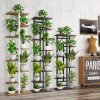 71h4SiDmohL._AC_SL1000 Plant Stand, Multiple Flower Pot Holder Shelf, Wood and Metal Tall Plant Display Rack Storage Organizer for Indoor, Outdoor, Garden, Patio, Balcony(8 Tier 9 Potted)