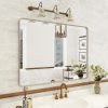 20x30 Silver Bathroom Mirror, Silver Wall Mirror for Vanity, Brushed Metal Framed Rectangle Mirror, Anti-Rust, Brushed Nickel,Shatterproof, Round Corners(Horizontally/Vertically)