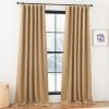 Faux Linen Curtains 90 inches Long for Doorway, Pinch Pleated Thick Room Darkening Window Treatments Noise Reducing Privacy for Living Room/Bedroom, Natural, W34 x L90, 2 Panels
