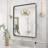 20x30 Silver Bathroom Mirror, Silver Wall Mirror for Vanity, Brushed Metal Framed Rectangle Mirror, Anti-Rust, Brushed Nickel,Shatterproof, Round Corners(Horizontally/Vertically)