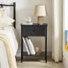 Nightstands, Modern End Side Tables,Night Stand with Drawer &Storage Shelf for Bedroom living Room Office Lounge, Black