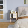 71qTnaKijbL._AC_SL1500 Small Nightstand, Bedside Table with 2 Drawers Mid Century Modern Nightstand Natural Wood End Table Side Table for Bedroom