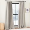 Faux Linen Curtains 90 inches Long for Doorway, Pinch Pleated Thick Room Darkening Window Treatments Noise Reducing Privacy for Living Room/Bedroom, Natural, W34 x L90, 2 Panels