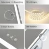 Hollywood Vanity Mirror with Lights, Lighted Vanity Mirror with Detachable 10X Magnification Mirror, 3 Colors, 1200mAh Rechargeable Standing Makeup Mirror with Lights White