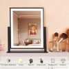 Makeup Mirror with Lights, Fashion Lighted Vanity Mirror with Dimmable Light, Smart Control, Adjustable Warm White/Natural/Daylight, Birthday Wedding Gift, 360°Rotation (Black, 13inch)