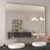 71vuHdEOf8L._AC_SL1500 22x30 Inch Bronze Bathroom Mirror for Vanity, Brushed Bronze Metal Frame Mirror for Wall, Rounded Rectangle Bronze Frame Mirror with Tempered Glass, Anti-Rust (Horizontal/Vertical)
