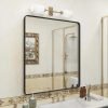 20x30 Silver Bathroom Mirror, Silver Wall Mirror for Vanity, Brushed Metal Framed Rectangle Mirror, Anti-Rust, Brushed Nickel,Shatterproof, Round Corners(Horizontally/Vertically)