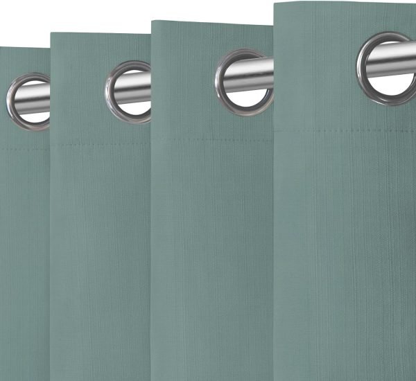 Linen Textured 100% Blackout Curtain 100x96 Inch Extra Wide Patio Sliding Door Curtain Solid Thermal Insulated Room Curtain for Bedroom, Living Room (1 Panel, White)