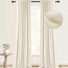 71zhxQZkLrL._AC_SL1500 100% Blackout Curtains for Bedroom, Thermal Insulated Linen Blackout Curtains 96 Inch Length 2 Panels Set, Back Tab/Rod Pocket Room Darkening Curtains for Bedroom, Nursery -Oatmeal,W50 X L96