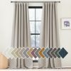 Faux Linen Curtains 90 inches Long for Doorway, Pinch Pleated Thick Room Darkening Window Treatments Noise Reducing Privacy for Living Room/Bedroom, Natural, W34 x L90, 2 Panels