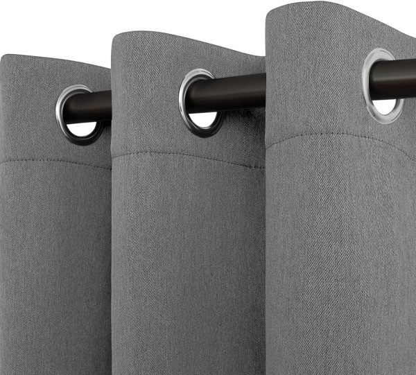 Linen Textured 100% Blackout Curtain 100x96 Inch Extra Wide Patio Sliding Door Curtain Solid Thermal Insulated Room Curtain for Bedroom, Living Room (1 Panel, White)