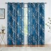 Tree Print Yellow Grey and White Curtains for Living Room Windows - Linen Textured Grommet Branches Pattern Window Treatment Set for Bedroom - 50" W x 96" L - (2 Panels)