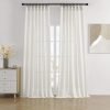Linen Curtains 2 Panel Set,Light Filtering, Ivory on Linen Curtains 96 Inch Curtains for Living Room, Cream Drapes 96 Inches Long Rod Pocket Back Tab Curtains (96" L x 52" W)