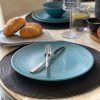 12 Piece Melamine Dinnerware Set - Durable, Dishwasher Safe Plates and Bowls - Casual Dining, Parties, Blue Dish Set Organica Blue Collection