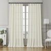 Pleated Linen Curtains 96 Inches Long for Living Room 2 Panel Set, Semi Sheer Pinch Pleat Back Tab Drapes with Hooks Neutral Boho Light Filtering Curtain for Bedroom Window 8 Ft W38xL96