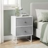 Nightstand, Bedside Table Small Dresser with Removable Fabric Drawers, End Table Side Table, Bedroom Furniture, Night Stand for Bedroom, Office, Cloud White and Dove Gray