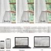 White Linen Sheer Curtains 96 Inch Length for Extra Wide Windows 84 Inch Width 2 Panel Back Tab Pocket Light Filter Semi Sheer Long Skinny Curtains for Living Room Rustic Farmhouse 8 FT Wide 84 x 96