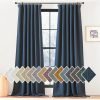 Faux Linen Curtains 90 inches Long for Doorway, Pinch Pleated Thick Room Darkening Window Treatments Noise Reducing Privacy for Living Room/Bedroom, Natural, W34 x L90, 2 Panels