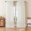 Linen Curtains 2 Panel Set,Light Filtering, Ivory on Linen Curtains 96 Inch Curtains for Living Room, Cream Drapes 96 Inches Long Rod Pocket Back Tab Curtains (96" L x 52" W)