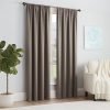 Modern Room Darkening Rod Pocket Window Curtain for Bedroom (1 Panel), 54 in x 54 in, Grey