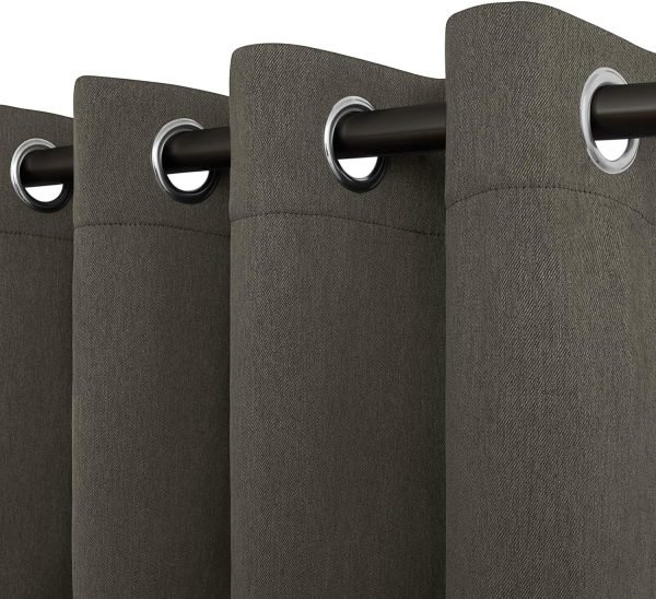 Linen Textured 100% Blackout Curtain 100x96 Inch Extra Wide Patio Sliding Door Curtain Solid Thermal Insulated Room Curtain for Bedroom, Living Room (1 Panel, White)