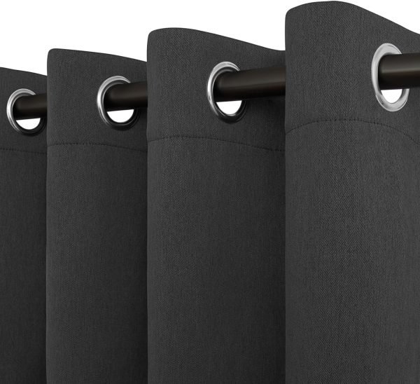 Linen Textured 100% Blackout Curtain 100x96 Inch Extra Wide Patio Sliding Door Curtain Solid Thermal Insulated Room Curtain for Bedroom, Living Room (1 Panel, White)