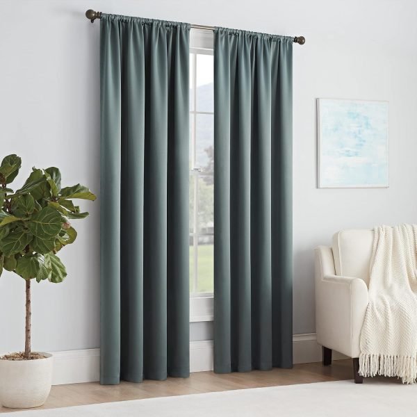 Modern Room Darkening Rod Pocket Window Curtain for Bedroom (1 Panel), 54 in x 54 in, Grey